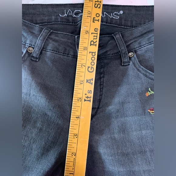 Jag Jeans Gray mid rise Skinny Floral Embroidery 26 size 2 - Picture 8 of 10